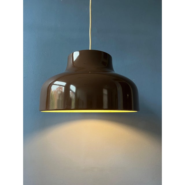 1970s Mid-Century Brown Metal Pendant Light, 1970s For Sale - Image 5 of 11