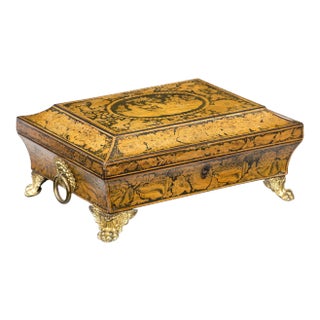 Regency Penwork Box With Chinoiserie Decoration, Circa 1810 For Sale