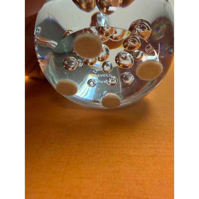 Vintage Cristal De Sèvres Controlled Bubble Glass Egg Paperweight For Sale In West Palm - Image 6 of 6
