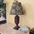 Vintage Traditional Wood-Look Urn Table Lamp With Floral Botanical Shade For Sale - Image 18 of 18