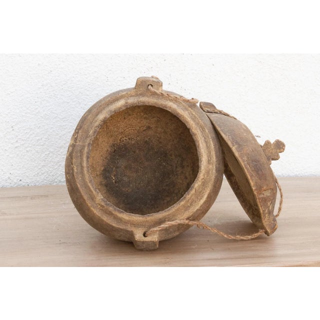Wood Rustic Food Bowl W/Rope Handle For Sale - Image 7 of 8