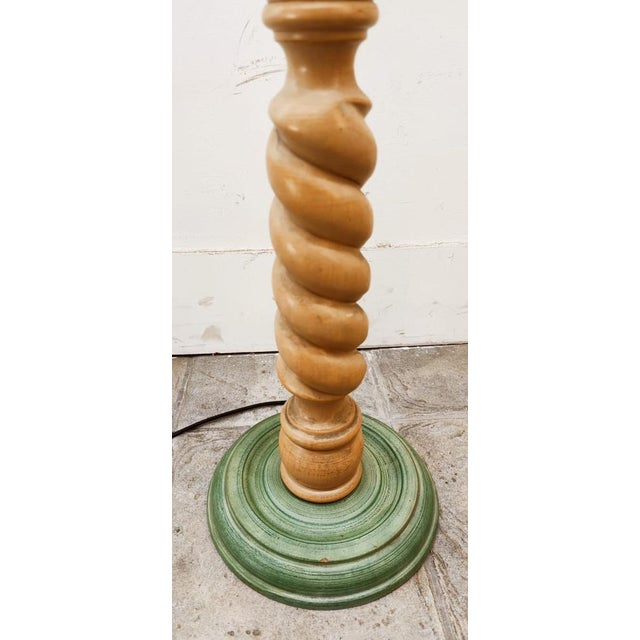 Floor Lamp with Twisted Wood Base For Sale - Image 10 of 14