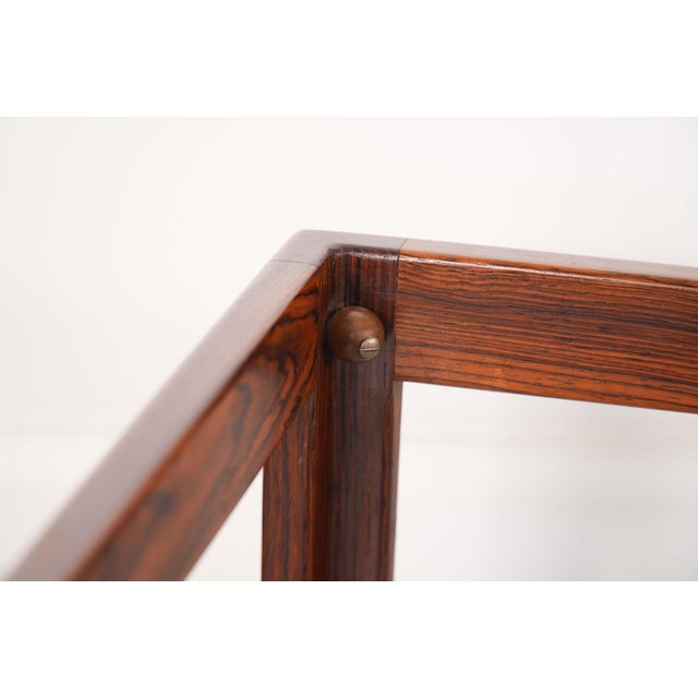 Pair Rosewood Glass-Top Side Tables by Jason Mobler Denmark For Sale - Image 6 of 6