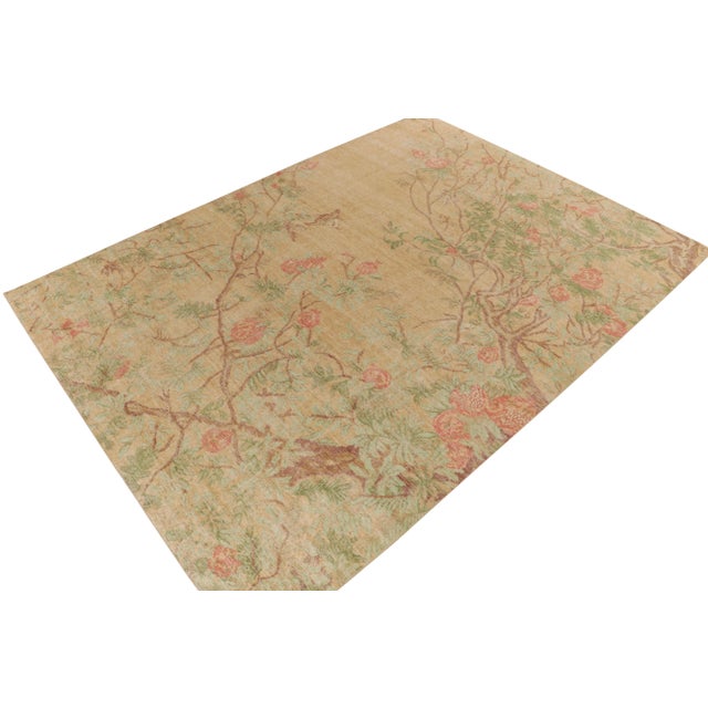 This rug is in stock and ready to ship. This 10'1"x13'9"by texture. The piece is hand-knotted in low-pile wool in a...