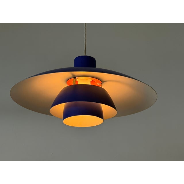 Mid-Century Modern Blue PH 4/3 Pendant Lamp by Poul Henningsen for Louis Poulsen, Denmark, 1970s For Sale - Image 3 of 18