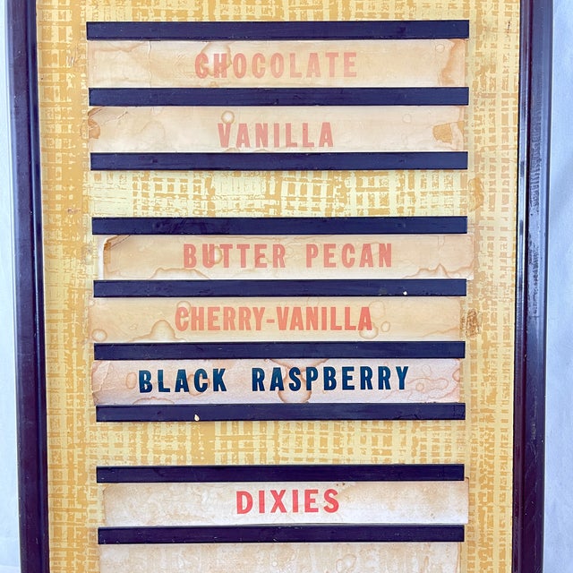 1040s Tin Dolly Madison Ice Cream Flavor Board For Sale - Image 4 of 11