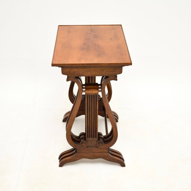 Regency Yew Wood Nesting Tables, 1910s, Set of 3 For Sale - Image 6 of 13