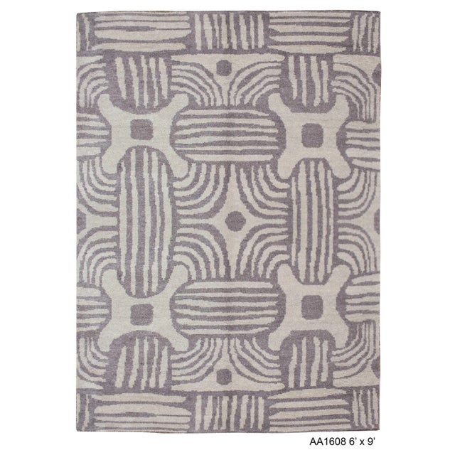 6' X 9' Gray Hand-Knotted Wool Rug- 2020 Aara Rugs For Sale - Image 9 of 9