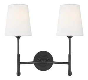 Thomas O'Brien by Visual Comfort Studio Capri Double Sconce, Black