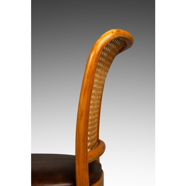 Single Patinated Bentwood Prague Model 811 Side Dining Chair in Leather in the Manner of Josef Frank for Stendig, Usa, Circa 1960s For Sale - Image 10 of 12