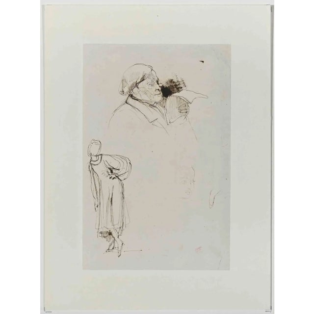 Eugène Giraud, Portraits, Original Drawing on Paper, Late 19th-Century For Sale - Image 3 of 3