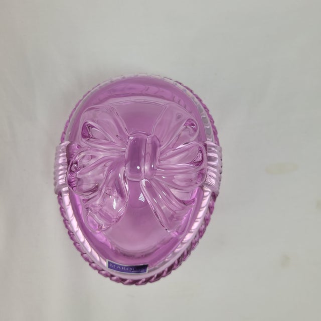 Marquis by Waterford Crystal Egg Trinket Box With Bow in Box For Sale - Image 9 of 16