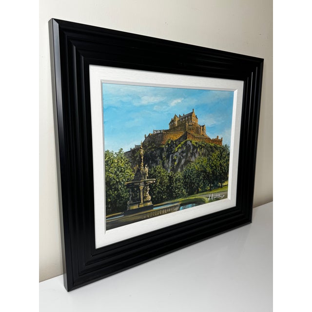 2020s Original Scottish Painting of Edinburgh Castle & Ross Fountain by Vikki Hastings – Framed Cityscape” For Sale - Image 5 of 18