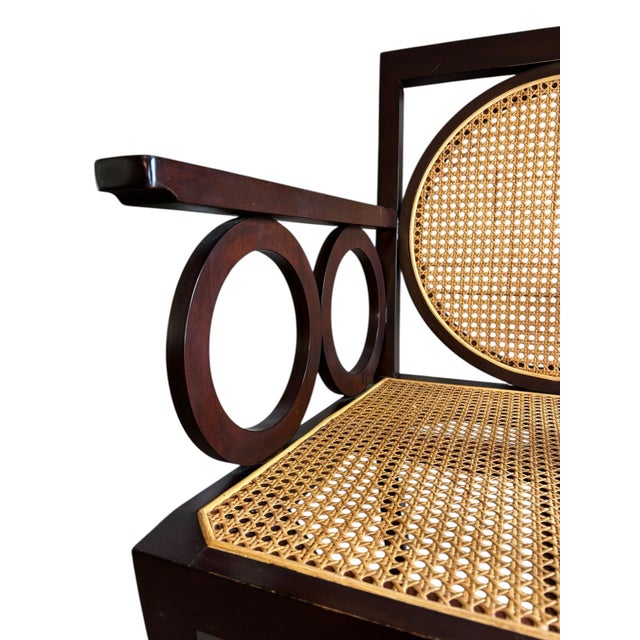 Wood British Colonial Style Accent Armchair For Sale - Image 7 of 12