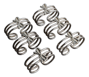 Vintage Silver-Plated Ribbon Napkin Rings, Italy, 1970s, Set of 6