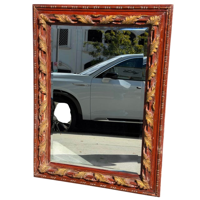 Panache for Michael Taylor Red Giltwood Mirror.