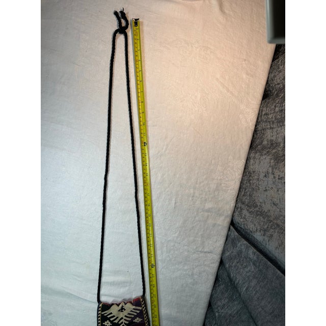 Antique Yomut Turkmen Spindle Bag Igsalyk Long Tassels Multicolor Wool For Sale In Las Vegas - Image 6 of 10
