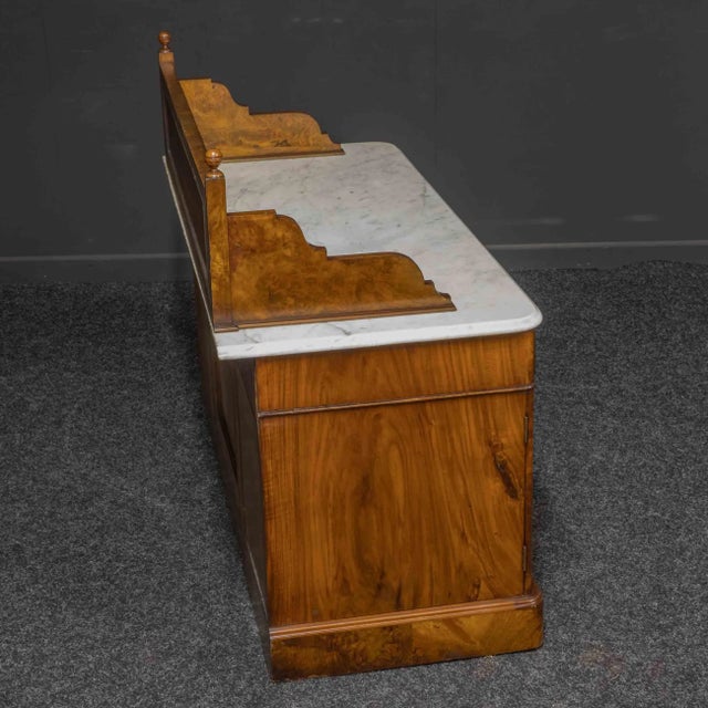 A superb early aesthetic movement burr walnut veneered washstand circa 1870. Everything you see is original - the tile...