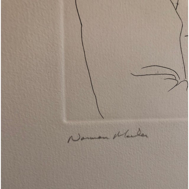 Knox Martin Knox Martin, Pulitzer Prize Winner Norman Mailer Portrait Etching Line Drawing, c.1975 For Sale - Image 4 of 7