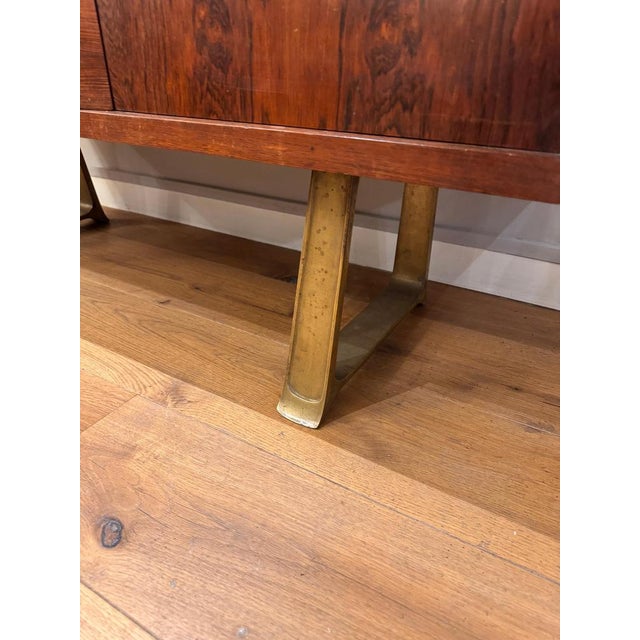 Italian Credenza with Drawers and Brass Detailing, 1950s For Sale - Image 6 of 10