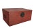 1900s Red Leather Antique Trunk For Sale - Image 4 of 8