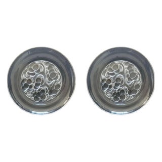 Art Deco Marienthal Brunch or Dessert Glass Plates by Rene Lalique, France, 1927, Set of 2 For Sale