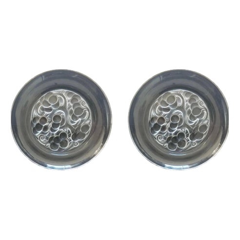 Art Deco Marienthal Brunch or Dessert Glass Plates by Rene Lalique, France, 1927, Set of 2 For Sale