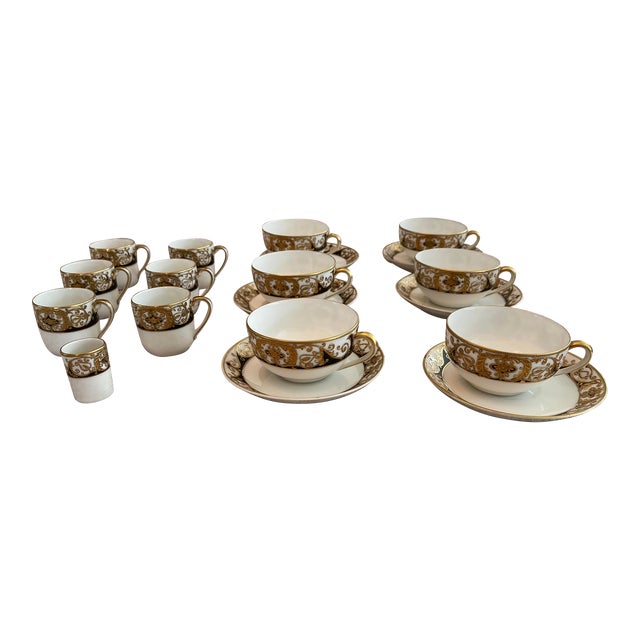 1940s Noritake Cups and Saucers Set 19 Pieces Chairish
