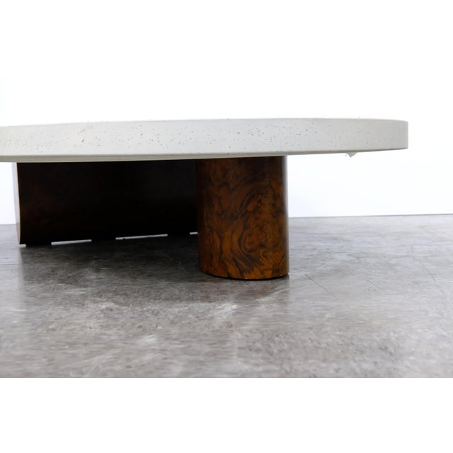 Egg Collective Large Isla Coffee Table, Burl Wood Base With Custom Fabricated Top For Sale - Image 4 of 11