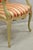Vintage French Louis XV Style Green & Pink Painted Arm Chair W/ Striped Fabric For Sale - Image 11 of 12