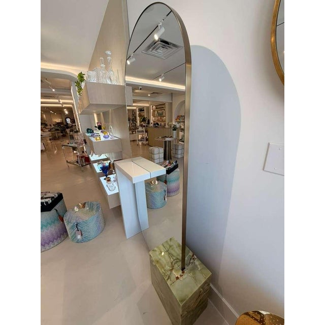 Abstract Wood Shelf and Marble Cube Mirror For Sale - Image 3 of 4