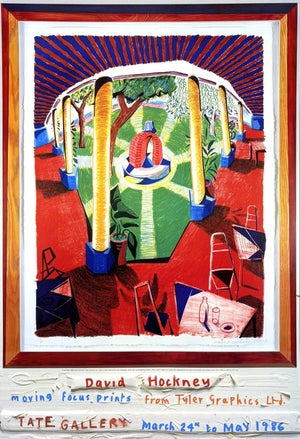 David Hockney Views of Hotel Well III (Moving Focus Prints) Original 1986 Tate Gallery Exhibition Poster