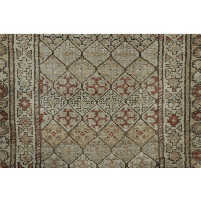 Traditional Antique Persian Kurdish Runner in Beige With Geometric Patterns - Rug & Kilim For Sale - Image 3 of 7