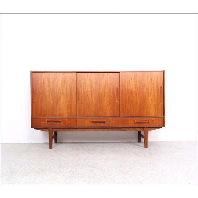 Danish Teak Highboard with Drawers, 1960s For Sale - Image 13 of 13