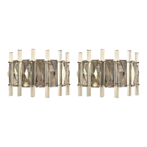 1970s Mid-Century Modern Crystal Pair of Sconces, France