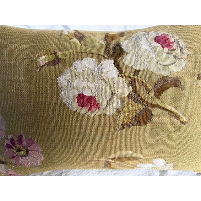 19th Century 19th Century French Aubusson Rose Pillow For Sale - Image 5 of 7