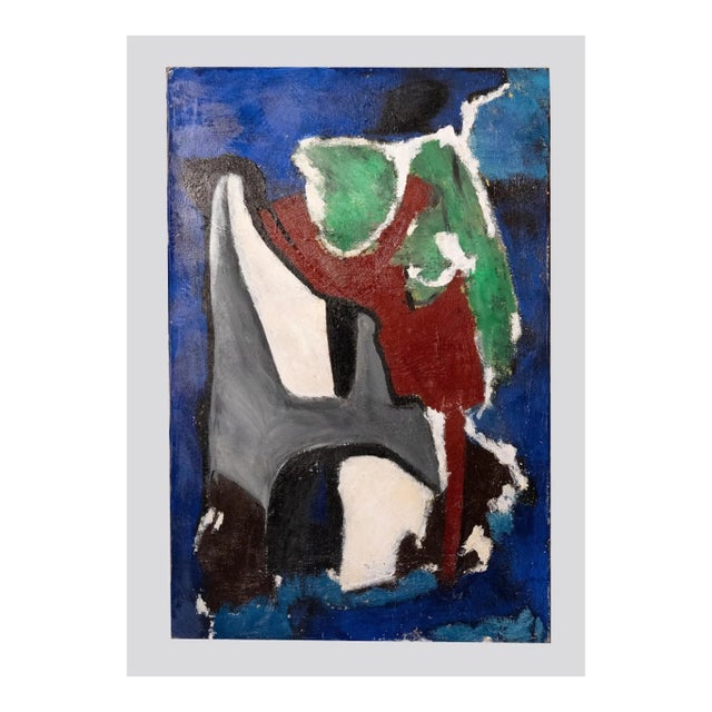 Giorgio Lo Fermo - Red and Green Composition - Oil Painting - 2016 For Sale