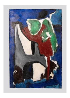 Giorgio Lo Fermo - Red and Green Composition - Oil Painting - 2016