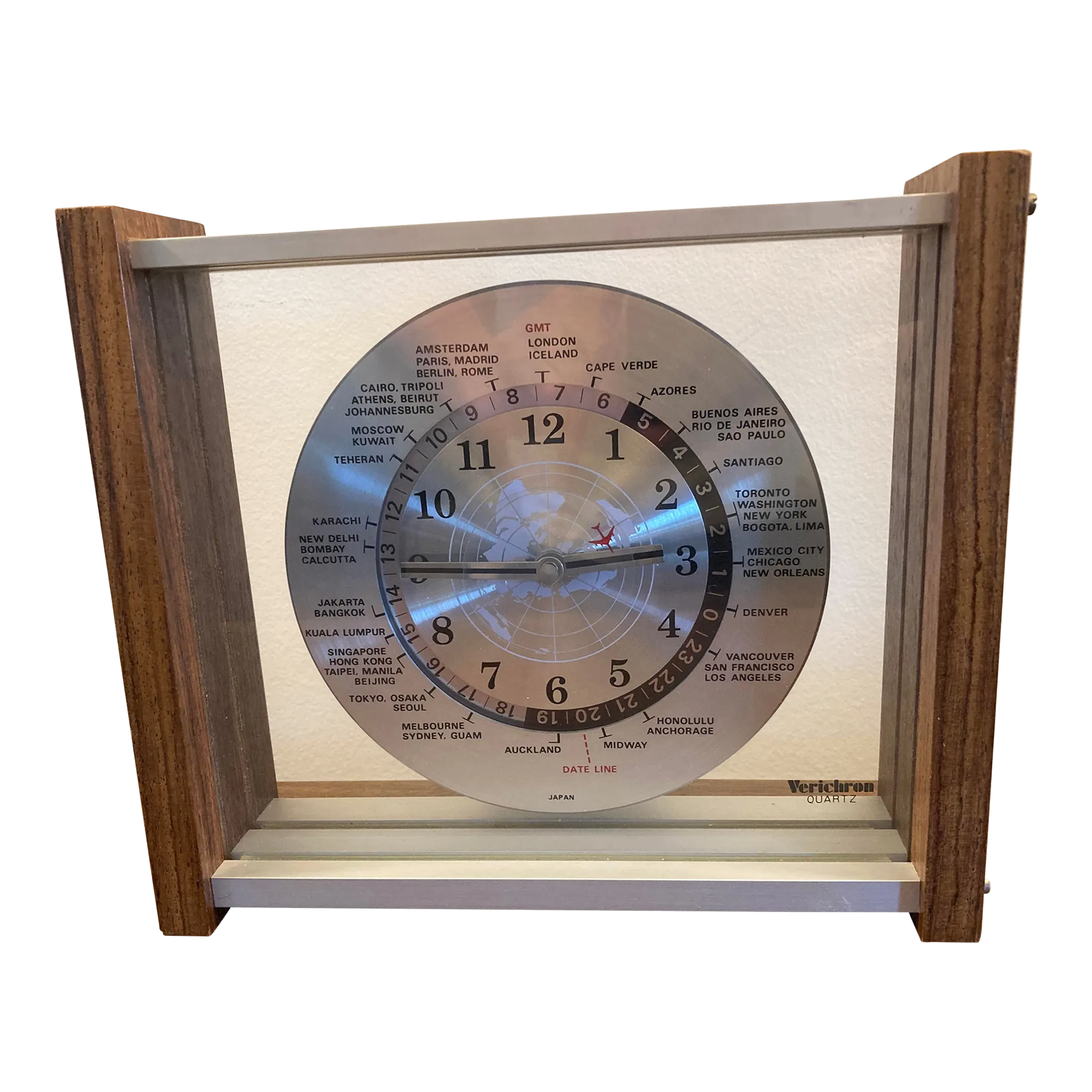 Mid Century Verichron World Clock | Chairish