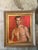 Wood Vintage Boho Original Oil Portrait of Man For Sale - Image 7 of 10