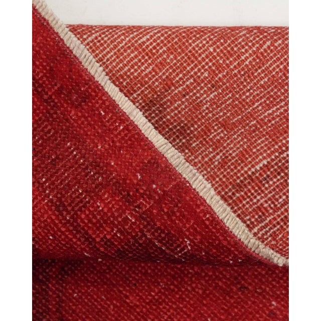 1970s 1970s Vintage Turkish Handmade Wool Cotton Red Runner Rug For Sale - Image 5 of 11