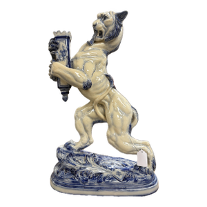 Late 19th Century Emile Gallé Heraldic Lion Candlestick