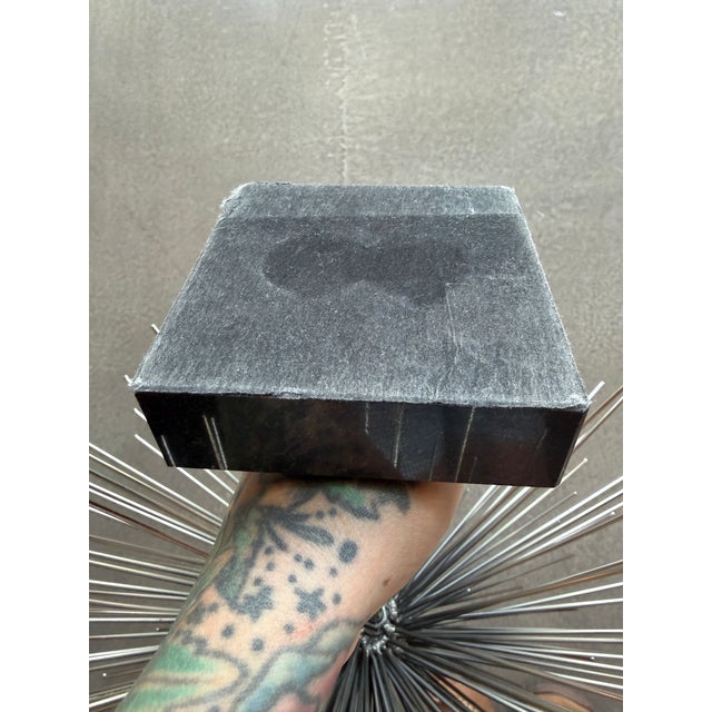 Global Views Metal Starburst Urchin Tabletop Sculpture Marble Base Plinth Brutalist Metal Industrial Sputnik For Sale - Image 11 of 12