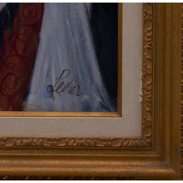 Mid-Century Modern Charles Levier (1920-2003) "Les Parisiennes" Oil Painting on Canvas For Sale - Image 3 of 8