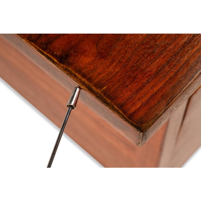 Brass Rare Restored Substantial Mid-Century Modern Executive Desk in Walnut by Edward Wormley for Dunbar, Usa, C. 1950s For Sale - Image 8 of 18