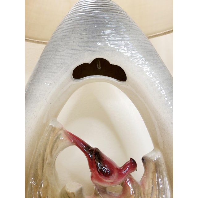 Vintage Red Robin Porcelain Lamps With Shades a Pair Chairish