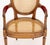 Pair of Louis XVI Style Red Velvet Upholstered Cane Paneled Walnut Fauteuils For Sale - Image 10 of 13