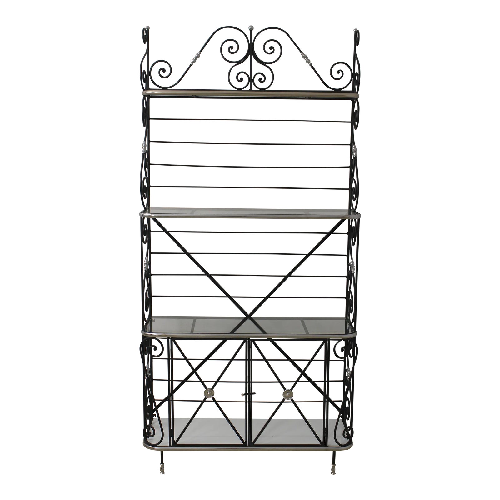 Wrought Iron French Style Bakers Rack Chairish