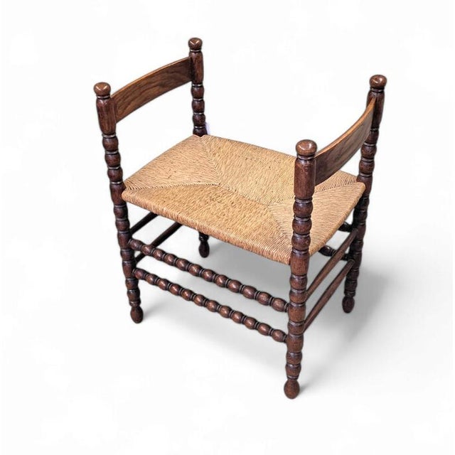 Wood Small Turned Wood Bench For Sale - Image 7 of 7