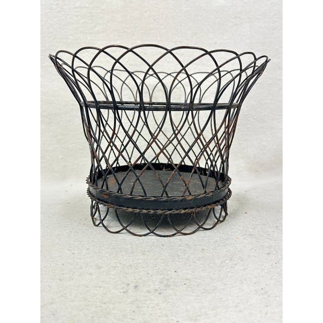 1970s Vintage Black Wire Cachepot For Sale - Image 5 of 7